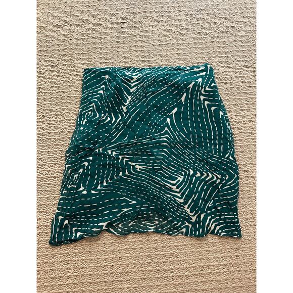 ba&sh Green Abstract Print Tie-Front Skirt – Size 2 - Picture 2 of 2